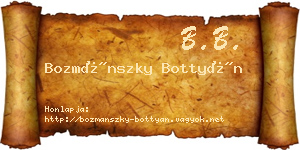 Bozmánszky Bottyán névjegykártya